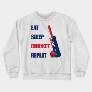 Eat Sleep Cricket Repeat New Zealand Flag Cricket Bat. Crewneck Sweatshirt